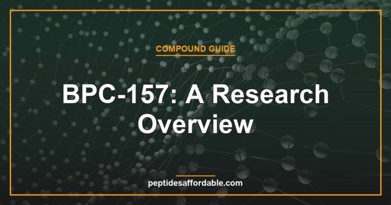 BPC-157 research peptide overview featured image with molecular helix background